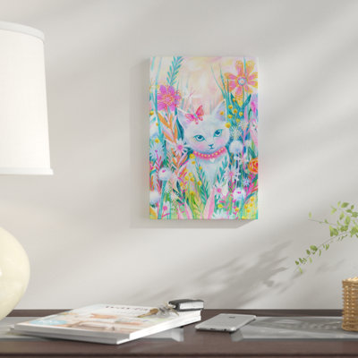 « jardin kitty », peinture sur toile tendue