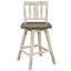 2 chaises à hauteur de comptoir, blanc gris, bois d'hévéa massif, pivotant à 360 degrés, dossier à lattes verticales, gris rustique Spiritualité de la salle à manger - bois, pivotant dans la pièce-1353485767-1353485766
