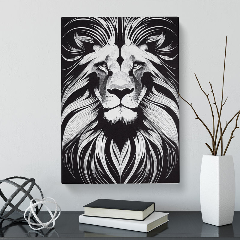 Lion Monochrome Vol.1 - Wrapped Canvas, 50cm H x 35cm W x 3cm D