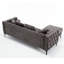 Canapé modulaire en L en chenille avec accoudoirs carrés, dossier, gris foncé et rangement