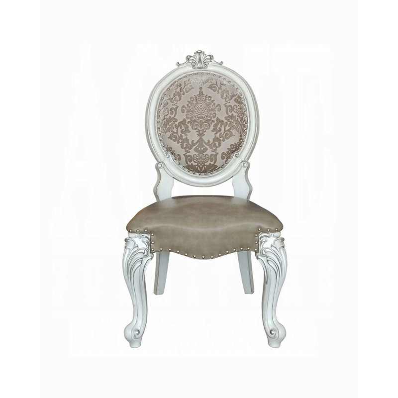 Tarver 46'' H Upholstered Side Chair, Light Brown, Bone White