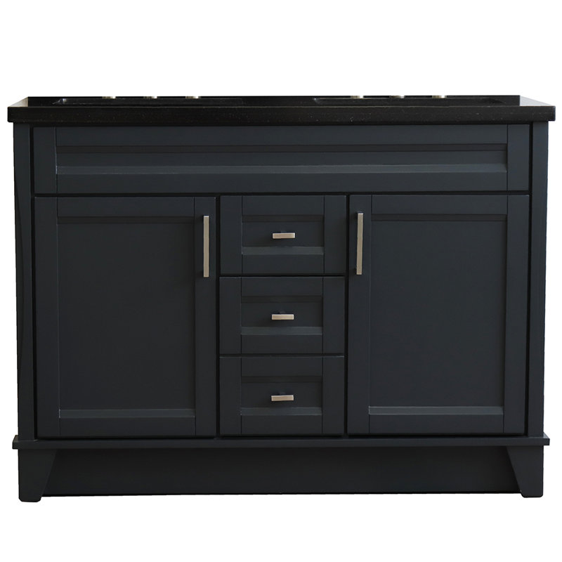 Ensemble de meuble-lavabo double 49 po Rothschild, Noir galaxie