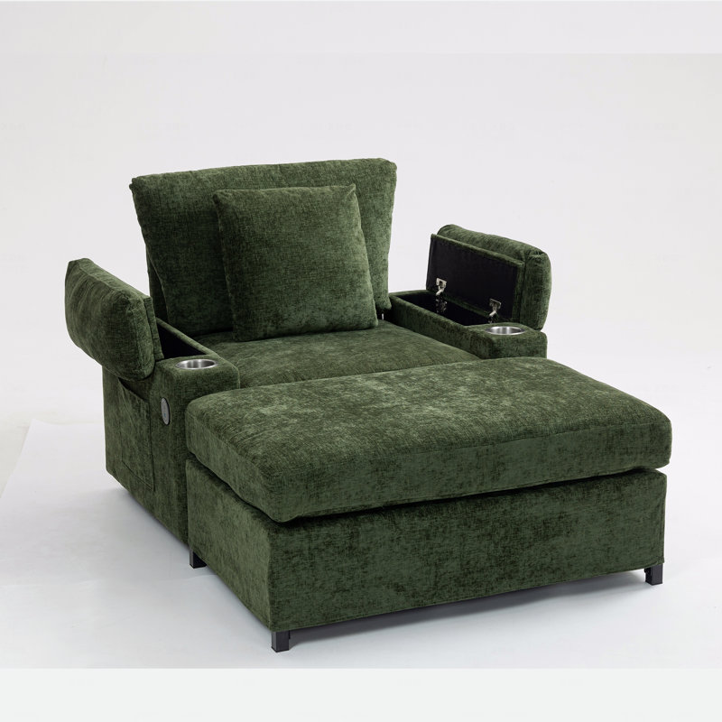 Fauteuil ergonomique surdimensionné avec repose-pieds, Vert