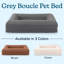 Lit orthopédique pour chien - Lit pour petit chien 26 po x 19 po avec traversin de soutien, fond antidérapant et housse lavable amovible - Coussin en mousse à mémoire de forme pour petits chiens et chats - Produits pour animaux de compagnie par PETMAKER (gris)-127367556-127367558