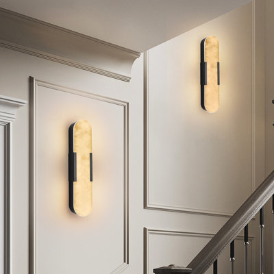 19,7 "mur noir avec marbre, de deux pour plusieurs espaces intérieurs, éclairage moderne à luminosité réglable et lueur douce 3000K