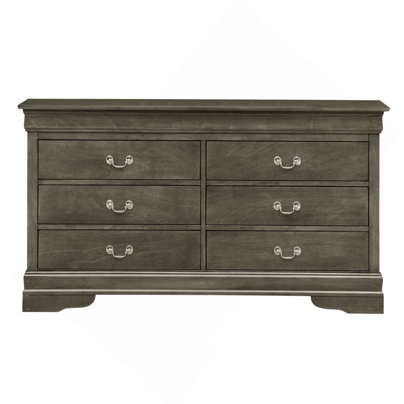 Commode avec poignées décoratives, Gris