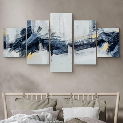 «Grunge Abstract Paint Stroke Effect», impression de toile abstraite sur toile 5 pièces