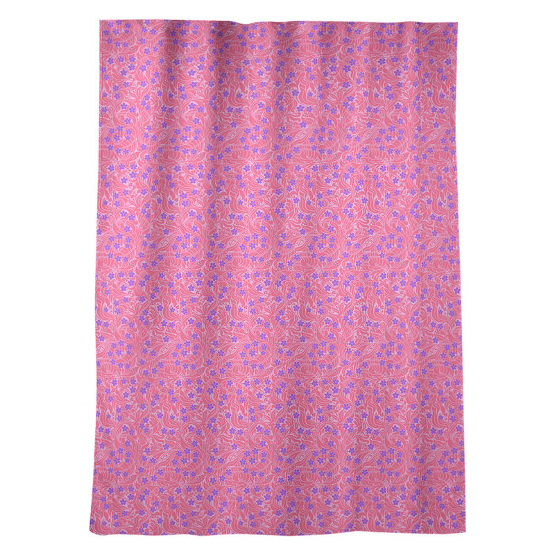 Panneau de rideau simple avec passe-tringle tourbillony, Rose / mauve