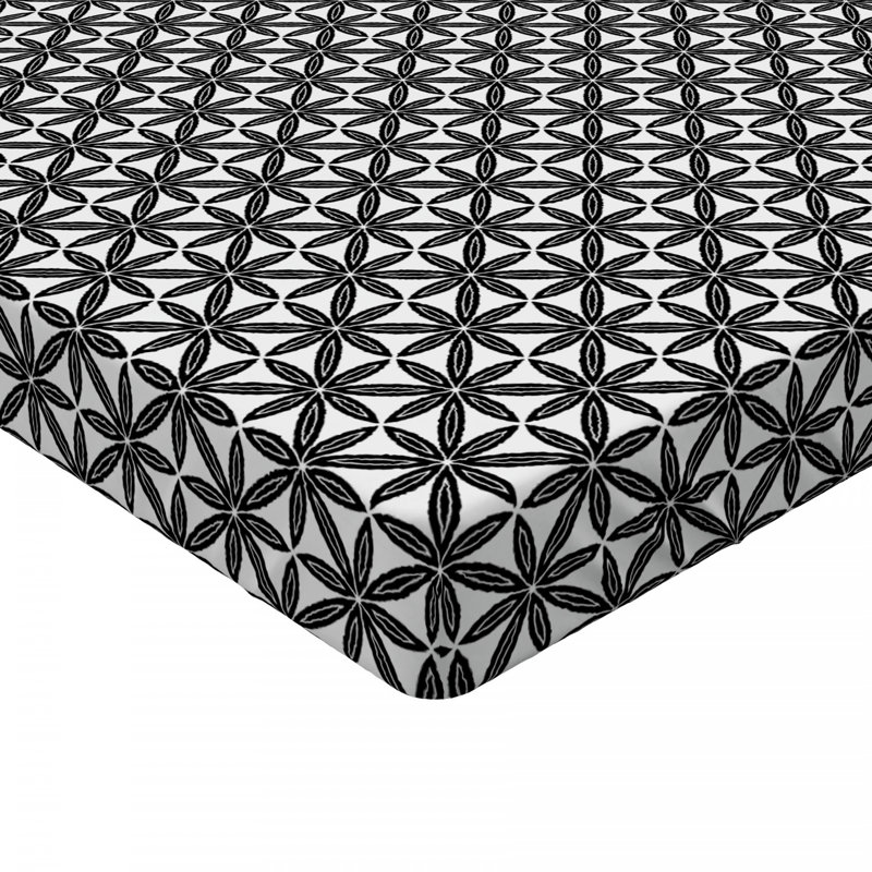 Microfiber Floral Fitted Sheet, Queen Fitted Sheet, Orange Floral