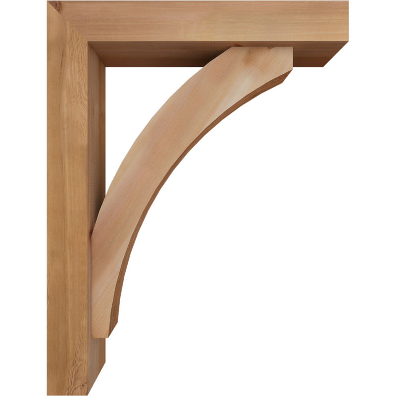 Thorton Block Bracket with Offset Brace, 34 x 26, 5 1/2"W Western Red Cedar (Smooth)
