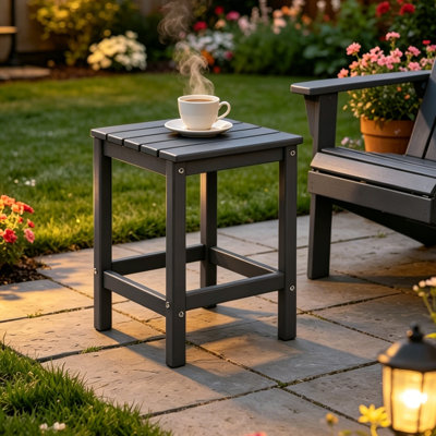 Table d'appoint 14 po x 13 po en PEHD pour l'extérieur