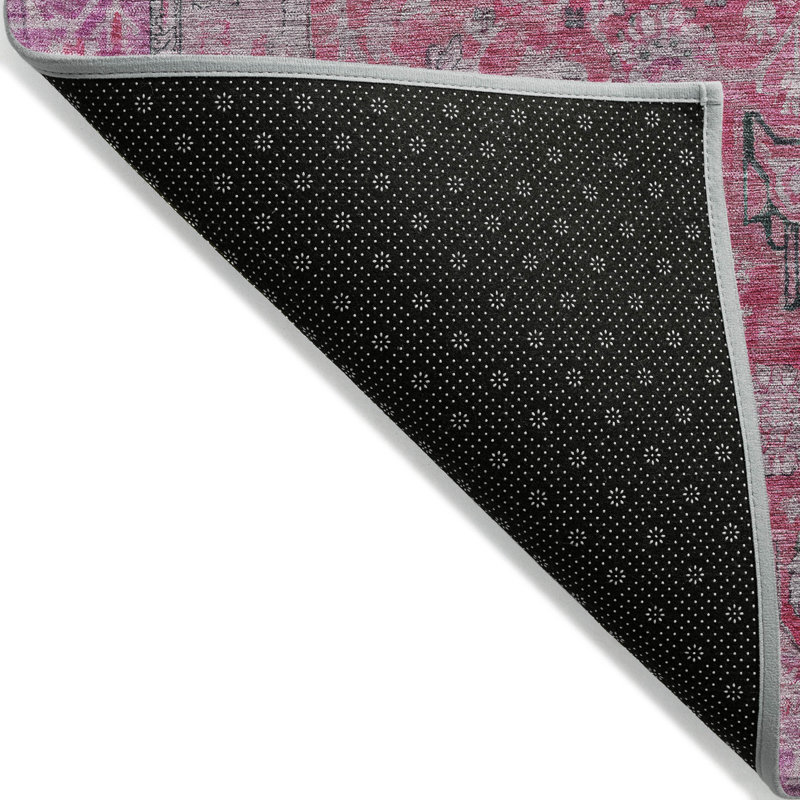Tapis lavable intérieur / extérieur rose Vexira - LOOMlan, 2'3" x 7'6"