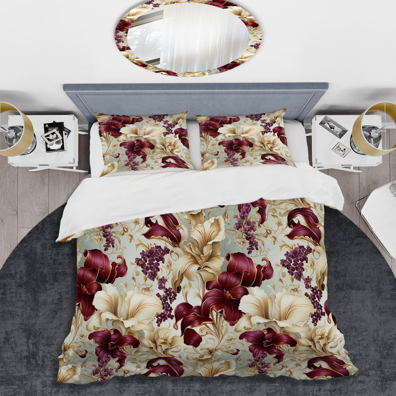 Literie Royal Victorian Flourish Victorian, Housse de couette pour très grand lit et 2 très
