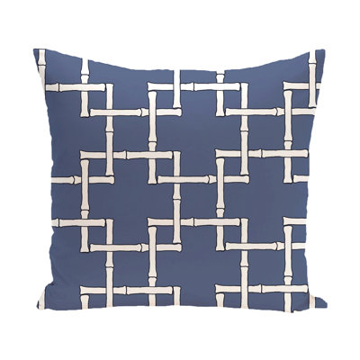 Botanical Blooms Bamboo Outdoor Throw Pillow