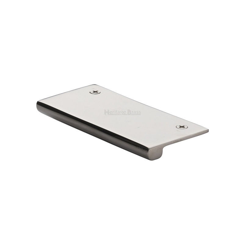 Heritage Brass Heritage EPT Edge Pull Cabinet Handle, 9cm, Polished Nickel