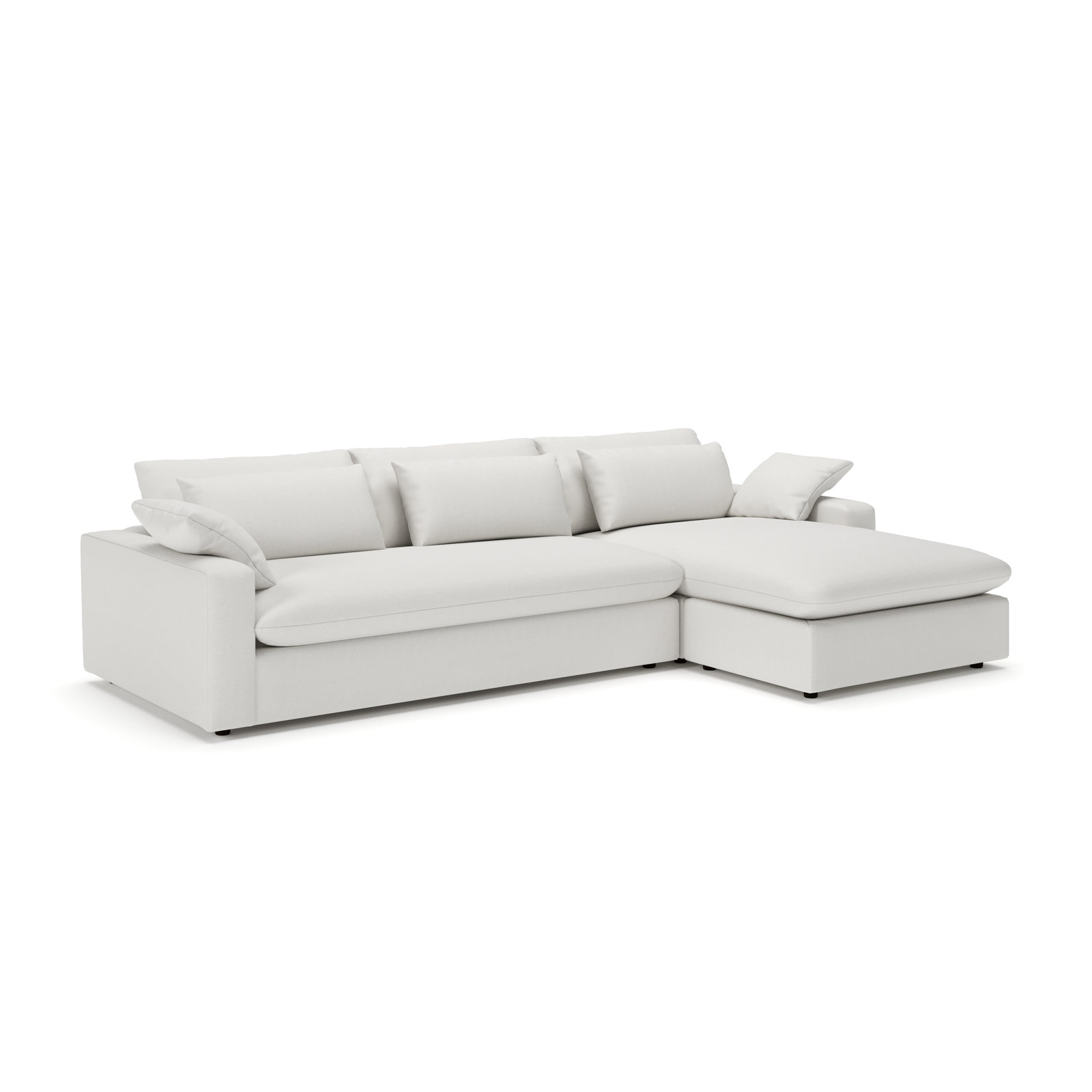 Remy Chaise Sectional, Right Hand Facing, Macarena Beige Basketweave