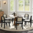 Amadou 19"W Modern Reversible Woven Rattan Backrest Dining Chair with Solid Wood Legs