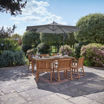 Lankin Rectangular 8 - Piece 6 - Person 180cm L Acacia Outdoor Table Set