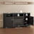 Modern Media TV cabinet with Electric Fireplace, Adjustable LED Lights & Storage Cabinet for TVs up to 65 Inches - App & Remote Controlled Entertainment Center for Living Room-664974525