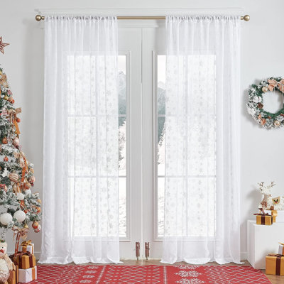 Paire de rideaux transparents en polyester Janaris