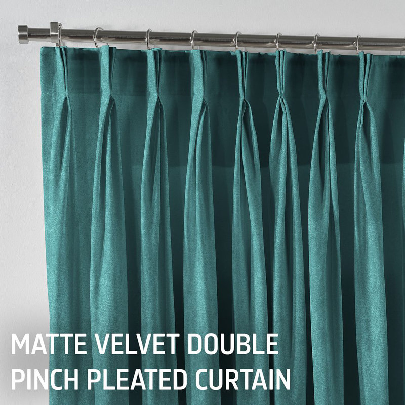 Room Darkening Single Curtain Panel, Dark Turquoise, 245cm Width x 375cm Drop