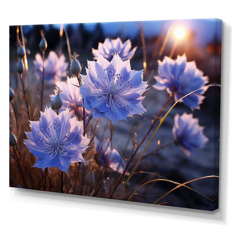 Champ de bleuets VI - impression, H 24 po x l 32 po x P 1 po, Toile tendue
