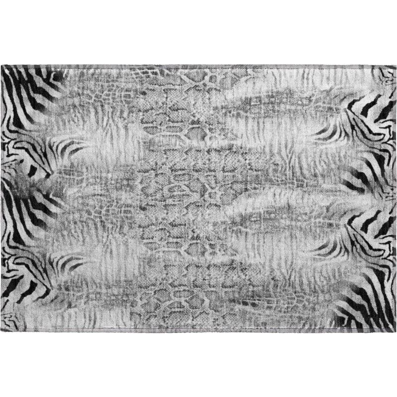 Premium Machine Washable Mayfield  Animal Rug, 1'8" x 2'6", Gray