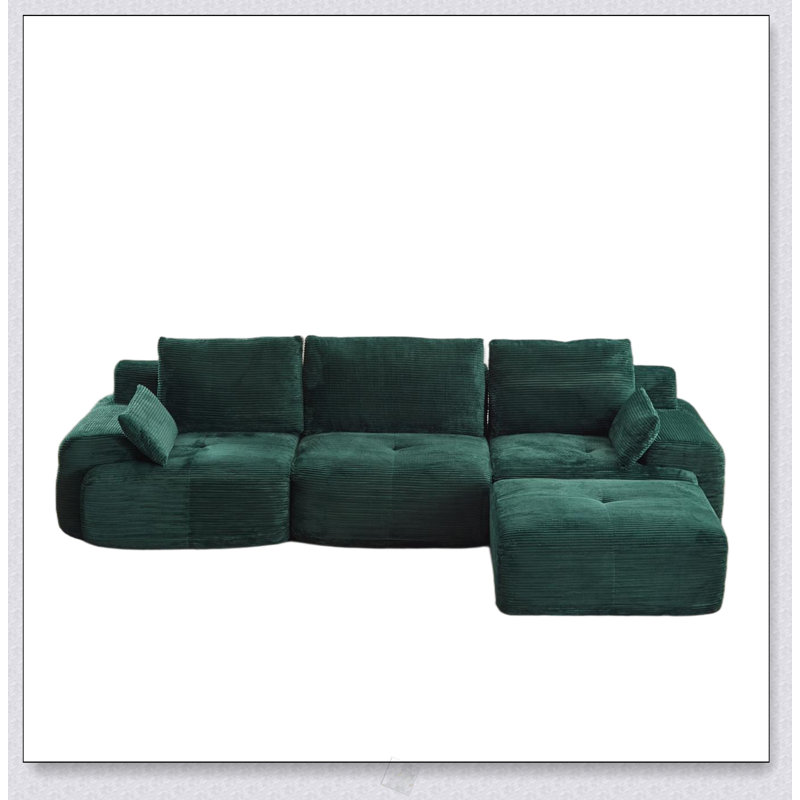 Canapé moderne en mousse à mémoire de forme compressée, grands canapés modulaires pour le salon, canapé modulaire Cloud pour animaux de compagnie, tissu en velours côtelé, causeuse très profonde, aucun assemblage requis