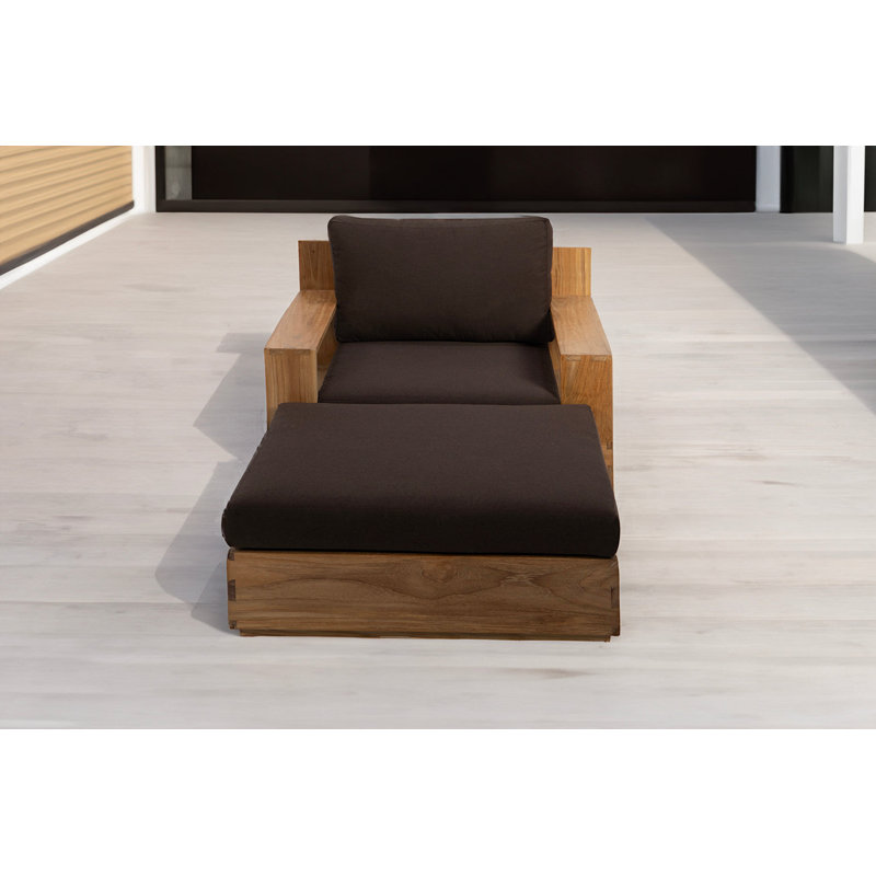 Fauteuil club avec repose-pieds Pacific Teak, Java