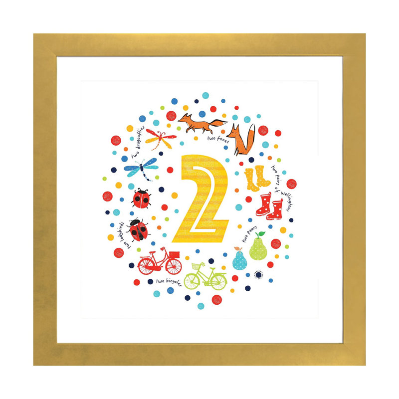 2 - Impression d'art graphique, H 24 po x l 24 po x p 1 po, Papier encadré doré, Blanc