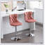 Tabourets de bar pivotants en velours à hauteur réglable de 25 à 33 pouces, base chromée moderne pour plus de confort et de style-421688191