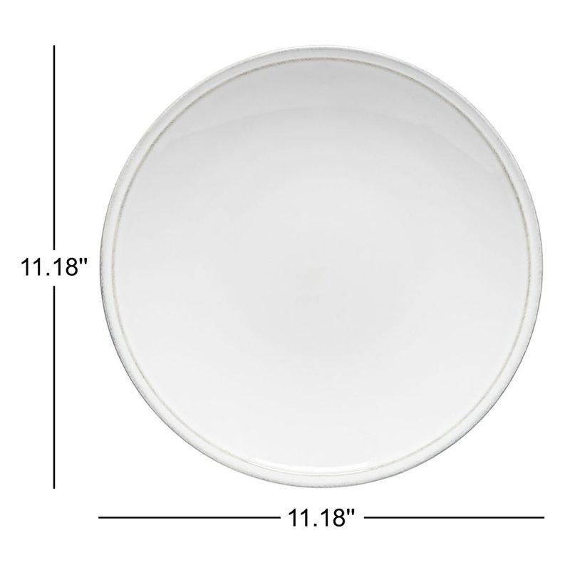 Friso Stoneware Dinner Plate, White