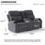 Causeuse inclinable 75,7 po avec console centrale