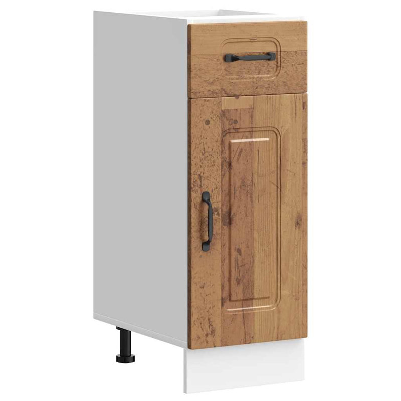 Pieds réglables en bois d'ingénierie vidaXL, Bois ancien, H 32,09 po x l 11,81 po x P 18,11 po