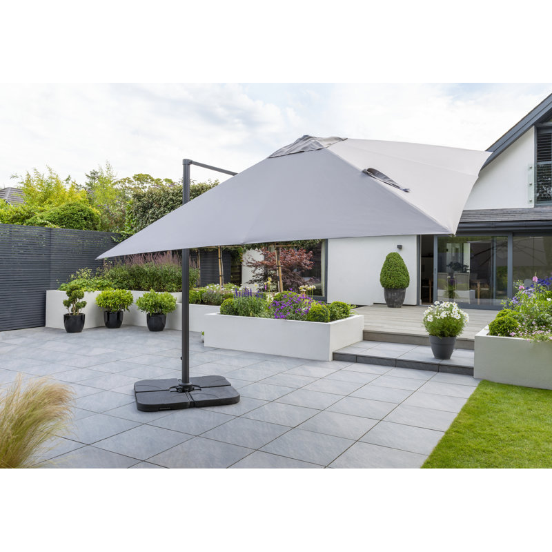 Aabid Royce Executive 3m Square Cantilever Parasol, Soft Grey