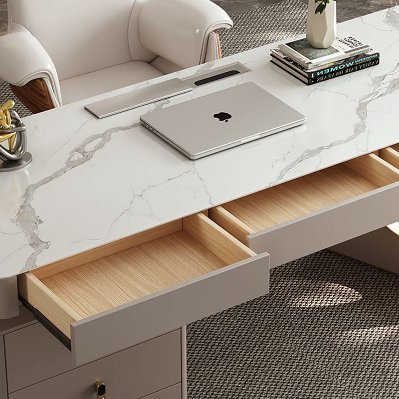Modern Light Luxury Rock-Panel Office Desk