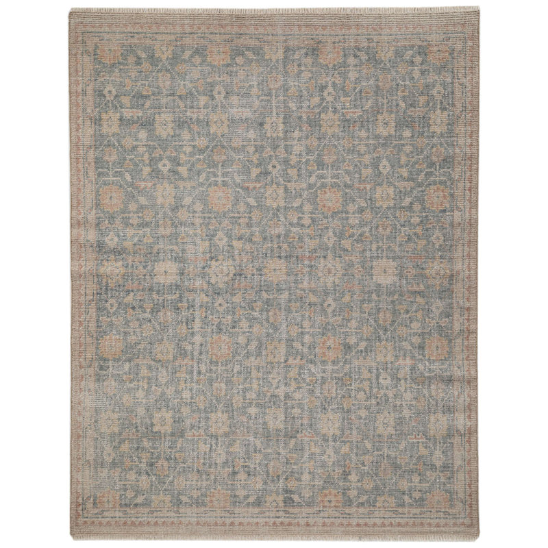 Tapis d'intérieur en laine noué à la main Kaya, Rectangulaire 2 pi x 3 pi