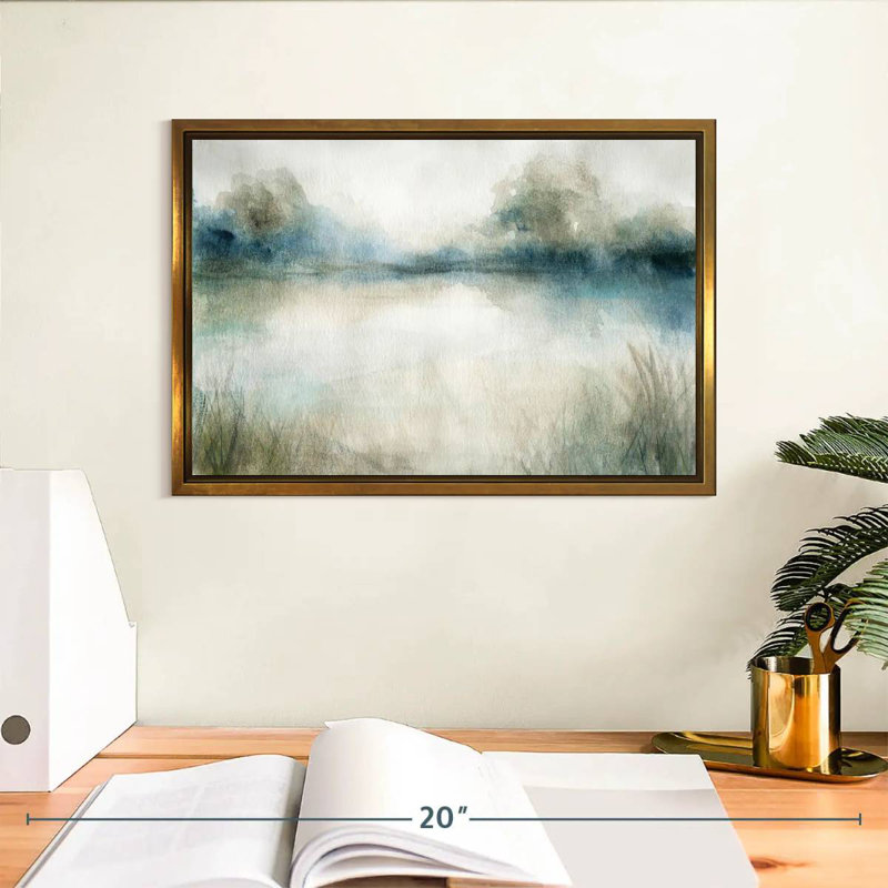 Still Still Waters I, Cadre flottant doré, 13 po x 9 po