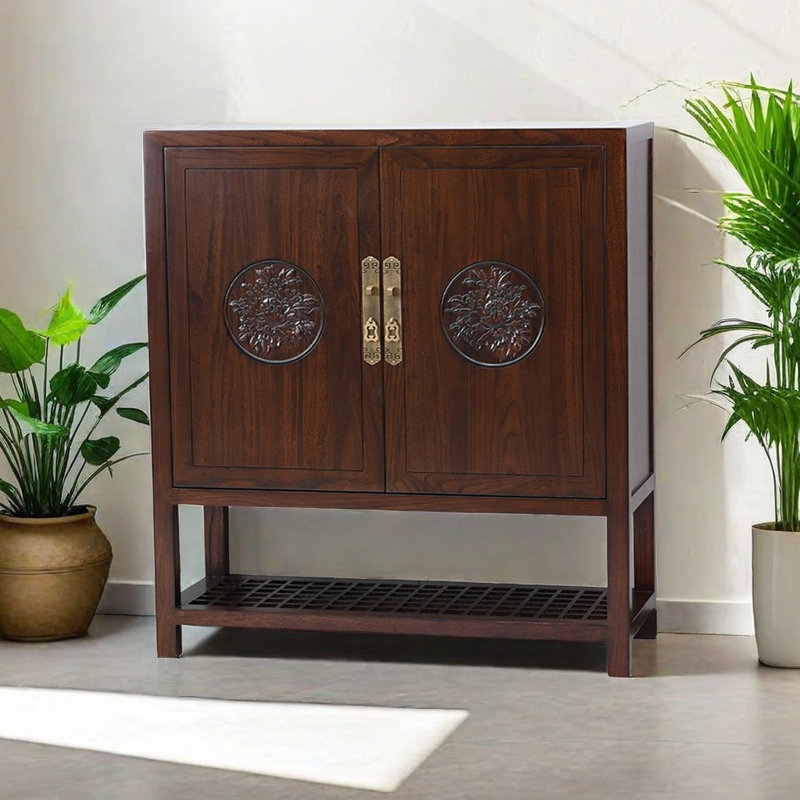 25 Pair Solid Wood Shoe Storage Cabinet