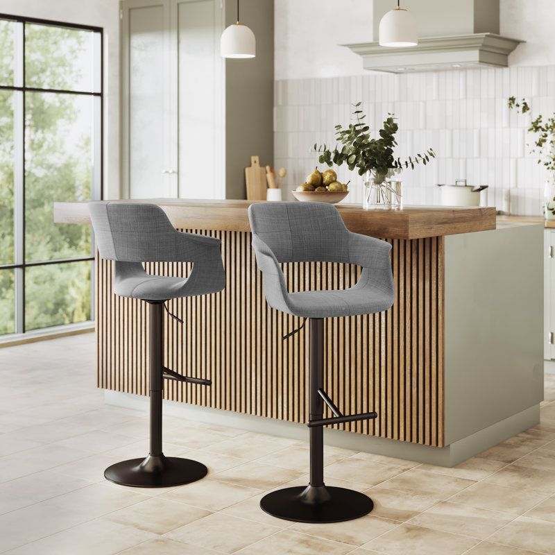 Tabouret de bar Arabelle, Noir, Gris anthracite
