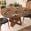 Table de salle à manger ronde extensible de 43,3" à 60" avec rangement dissimulé et piètement en croix, pour 4 à 6 personnes-554918178
