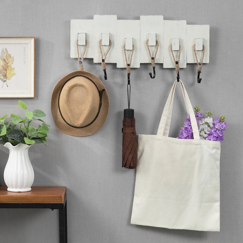 Solid Wood 6 - Hook Coat Rack
