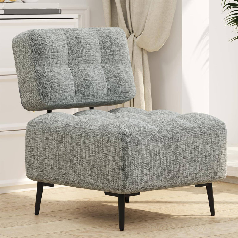 Chaise d'appoint Mid-Century Modern, Gris