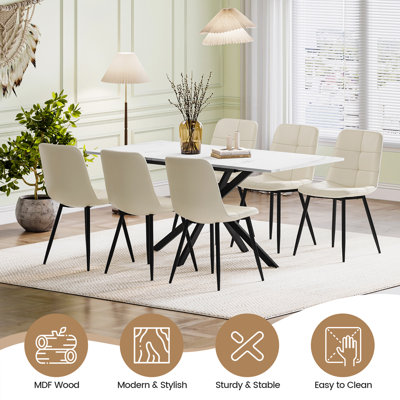 Extendable Metal Base Dining Table