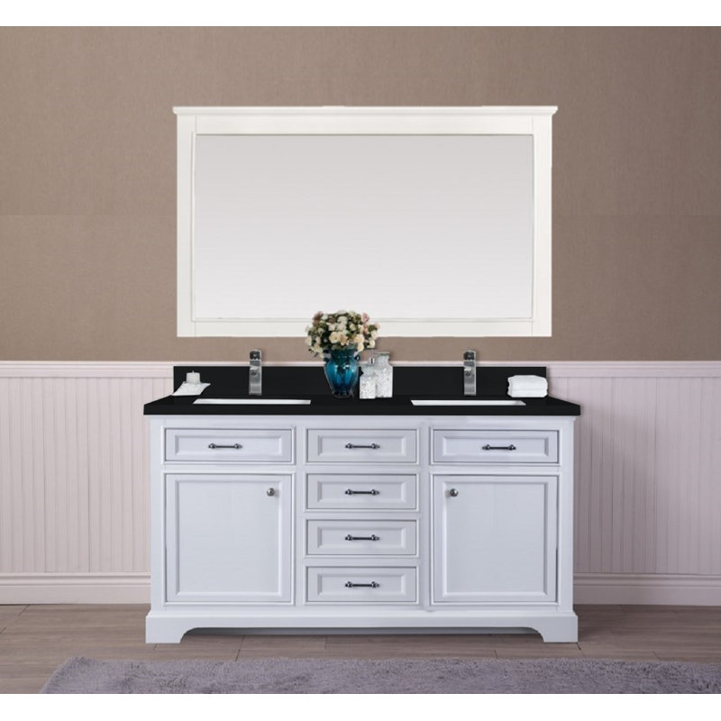Ensemble de meuble-lavabo double 61 po avec miroir Harkness