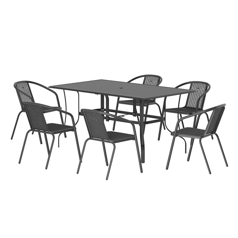 Rectangular 6 - Person Dining Set, 35" x 59" x 29"