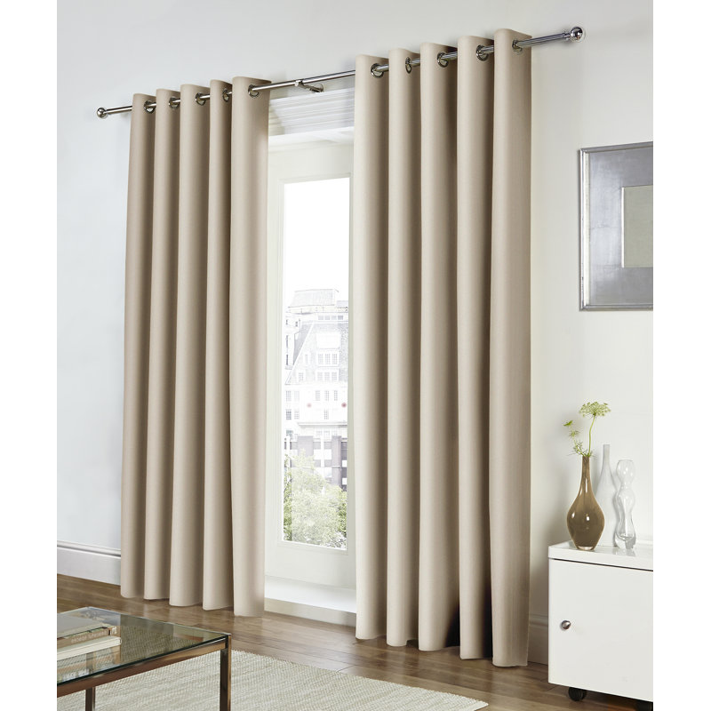 Cotton Semi Sheer Curtain Pair, Width 229 x Drop 229 cm, Ochre Yellow
