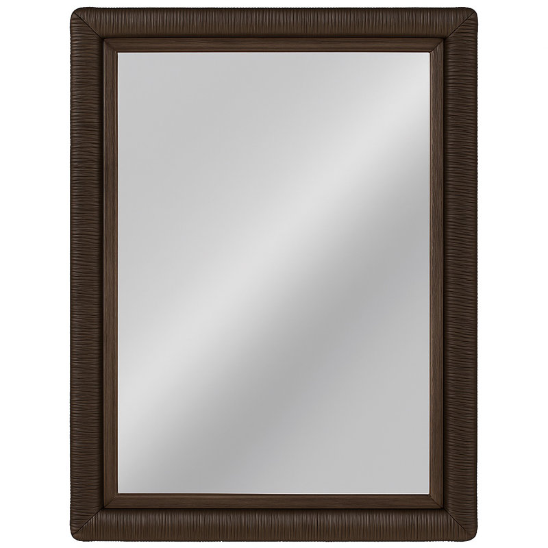 Naples Flat Rattan Beveled Mirror, Truffle