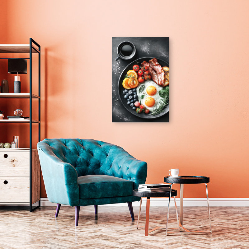 Art mural gourmet contemporain cerise, H 36 po x l 24 po