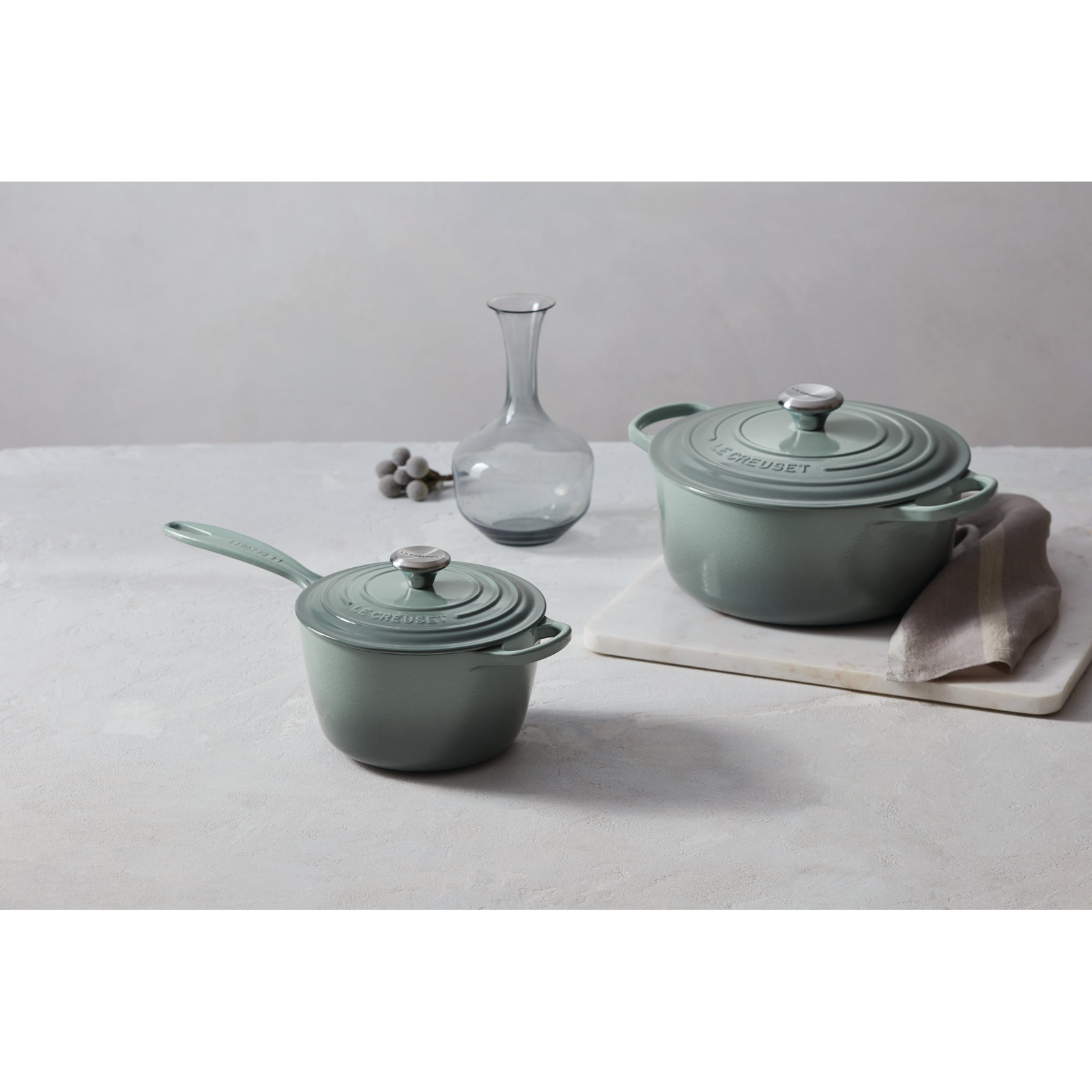 Le Creuset Signature Enameled Cast Iron Saucepan, 2.25 qt., Sea Salt
